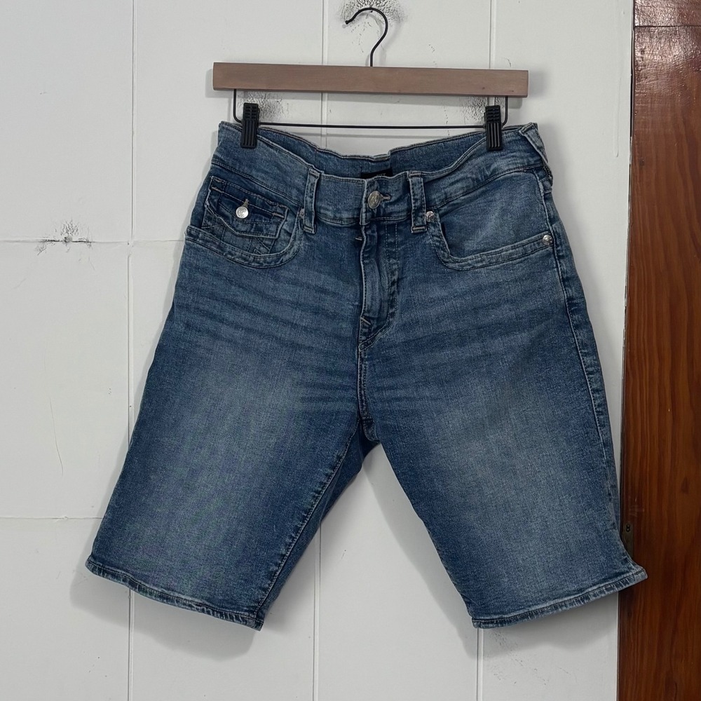 True Religion Ricky Relaxed Straight Denim Shorts Mens 33 Blue Medium Wash Y2K
